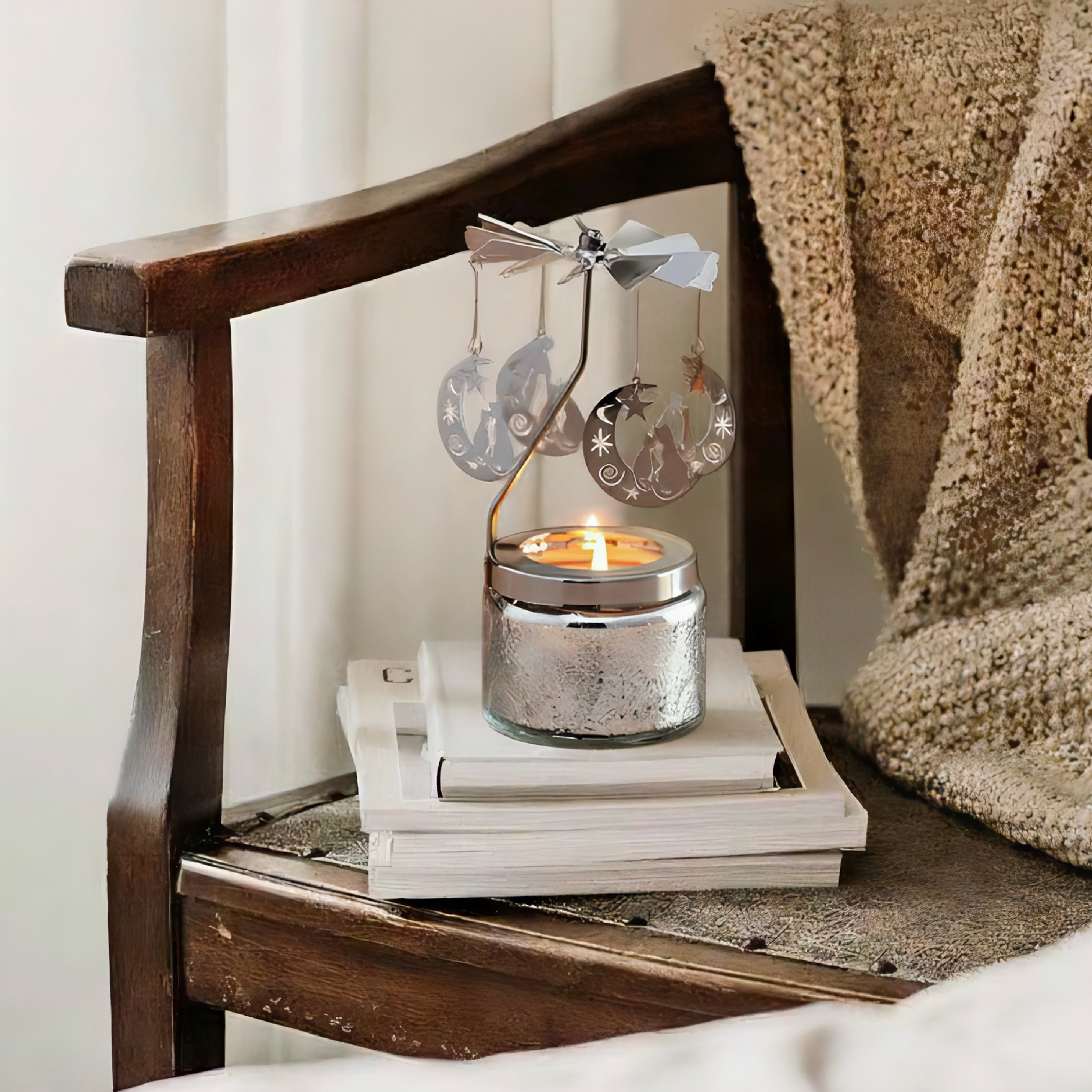 Rotating Candle-Moon Cat