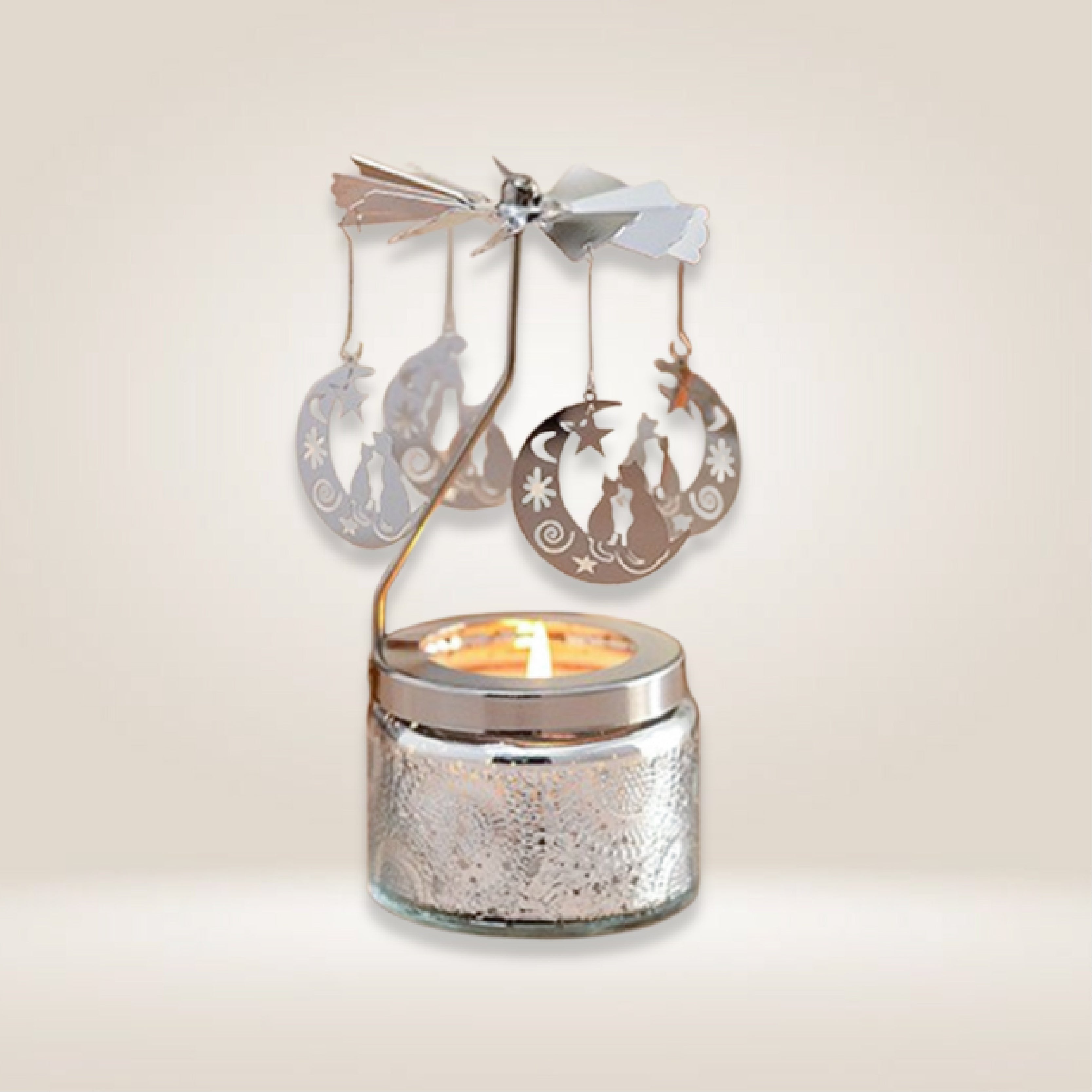 Rotating Candle-Moon Cat